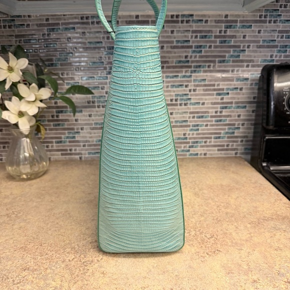 NWT Brahmin JaydenTurquoise lizard large tote purse - Picture 5 of 7